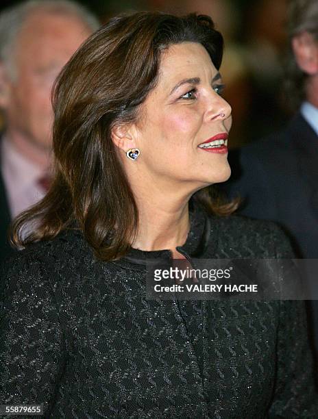 Princess Caroline of Monaco-Hanover, attends the official inauguration late 07 October 2005 of the Monte-Carlo Bay Hotel & Resort. AFP PHOTO VALERY...