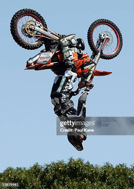 Matt Schubring of Australia in action during the Freestyle Moto X demonstration event at the Gravity Games held at McCallum Park on October 8, 2005...