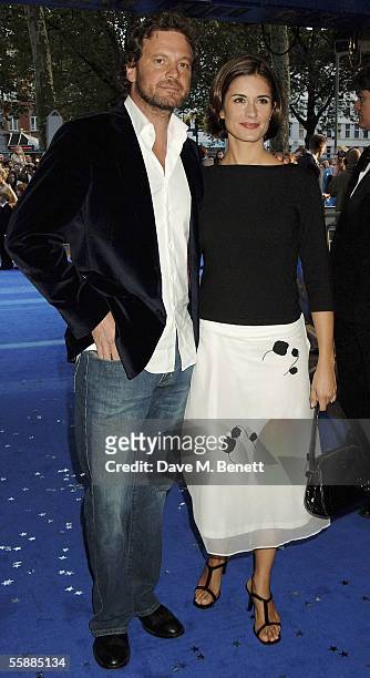 Actor Colin Firth and his wife Livia Giuggioli arrive at the The World Charity Premiere of "Nanny McPhee" in aid of The Refugee Council, at the UCI...