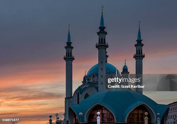 kul sharif mosque at kazan kremlin - kul sharif mosque stockfoto's en -beelden