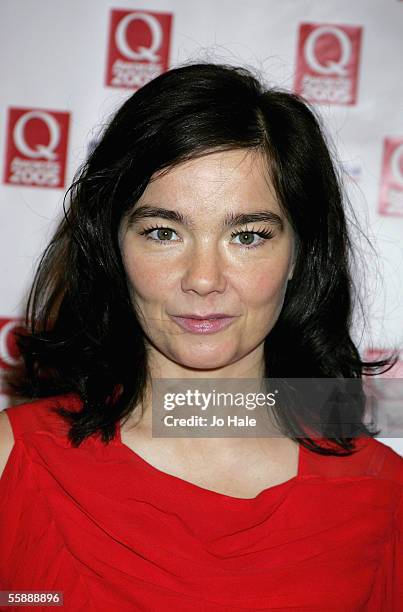 Bjork poses in the awards room after winning the Q Inspiration Award at The Q Awards, the annual magazine's music awards, at Grosvenor House on...