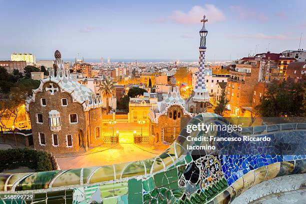 barcelona, park guell - francesco riccardo iacomino spain stock pictures, royalty-free photos & images