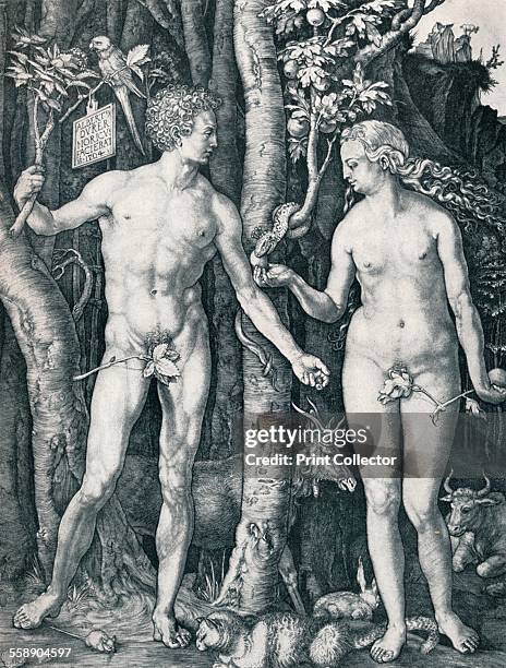 'Adam and Eve', 1504 . From Durer Des Meisters Gemalde Kupferstiche und Holzschnitte in 471 Abbildungen [Stuttgart und Leipzig, Deutsch...