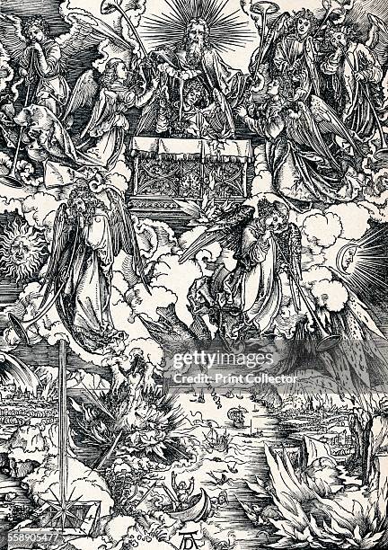 'The Seven Trumpets are Given to the Angels', 1498 . Scene from the Apocalypse. From Durer Des Meisters Gemalde Kupferstiche und Holzschnitte in 471...