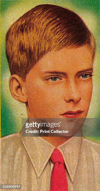 Viscount Lascelles, 1935. George Lascelles, the eldest son of Henry Lascelles, 6th Earl of Harewood, and Mary, Princess Royal. Ardath cigarette card,...