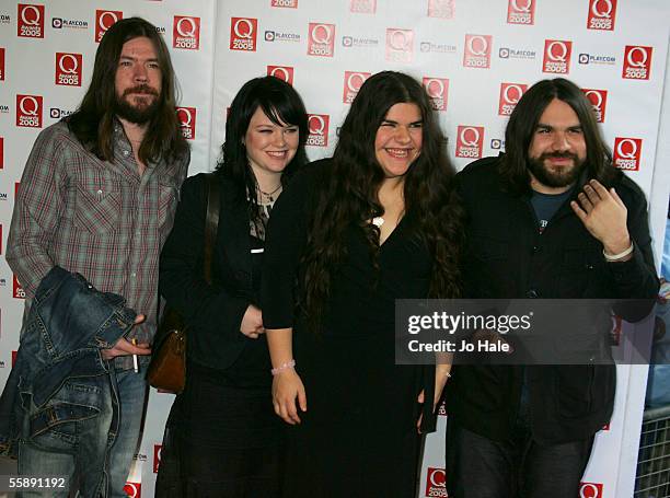 Sean Gannon, Angela Cannon, Michele Stoddart and Romeo Stoddart of Magic Numbers arrive at the Q Awards, the annual magazine's music awards, at...