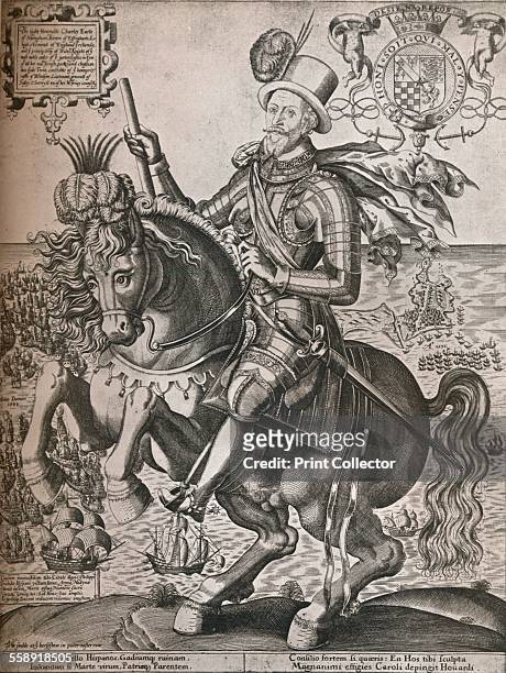 'Lord Howard of Effingham', c1600. Charles Howard, 1st Earl of Nottingham , Earl of Nottingham. The Armada and the English fleet in Cadizin is in the...