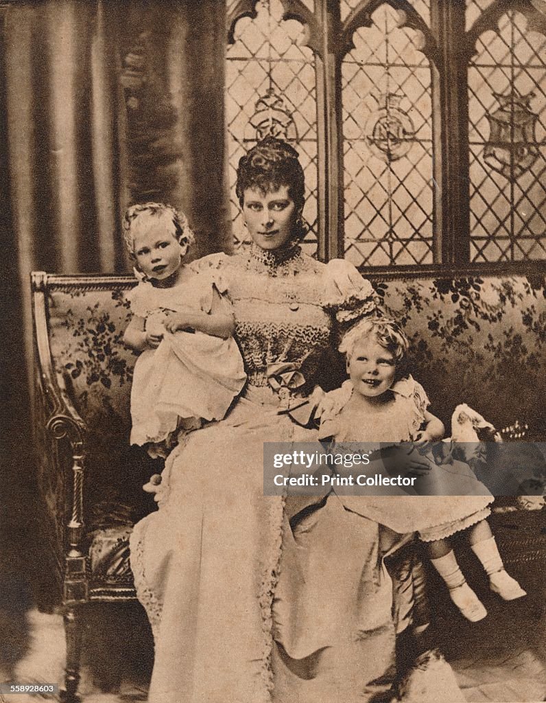 The Duchess of York with her two sons, Princes Edward and Albert, c1897 (1935). Artist: Unknown.