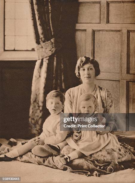 Princess Mary, Viscountess Lascelles, with her two sons, Gerald and George, 1926 . From The Royal Jubilee Book 1910-1935 [Associated Newspapers Ltd.,...