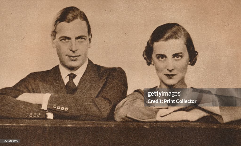 Prince George and Princess Marina, who became engaged on 28 August, 1934 (1935). Artist: Unknown.