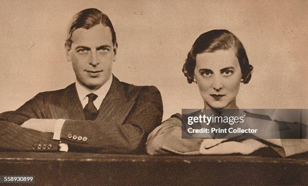 Prince George and Princess Marina, who became engaged on 28 August, 1934 . From The Royal Jubilee Book 1910-1935 [Associated Newspapers Ltd., London,...