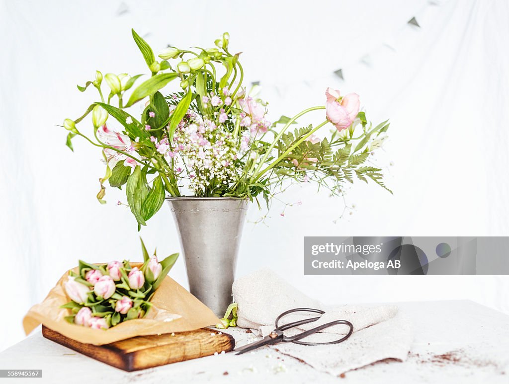 Flowers in vase on table