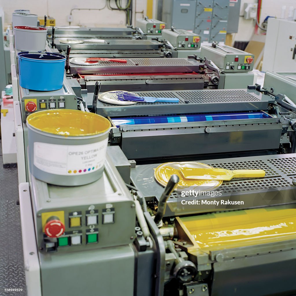 Color Works Inks Coloured Inks On Printing Machine In Printworks High-Res Stock Photo ...