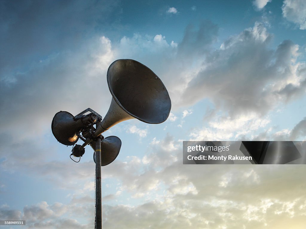 Loud speaker against sky