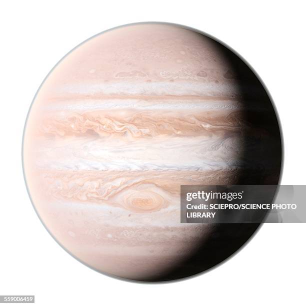 planet jupiter, illustration - solar system white background stock illustrations