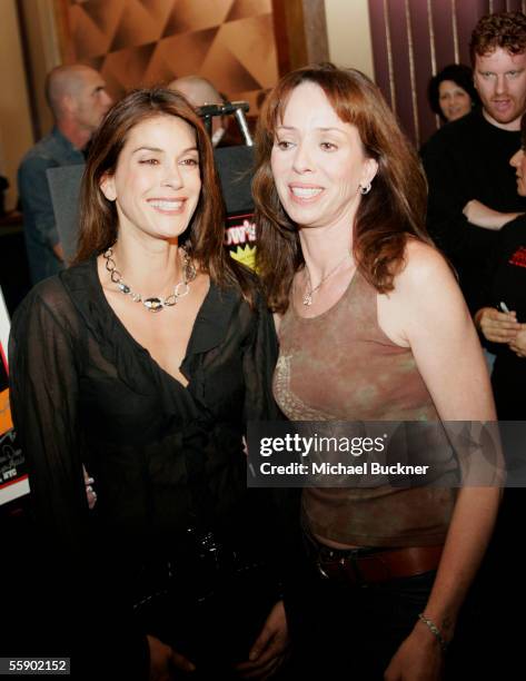Actress Teri Hatcher and actress Mackenzie Phillips attend the Kids' Night production of "Annie" at the Pantages Theatre on October 11, 2005 in Los...