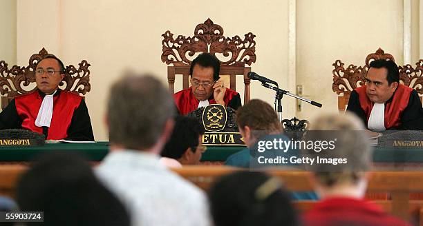 Australian Martin Stephens sits in Denpasar District Court at the beginning of his trial on October 12, 2005 in Denpasar, Indonesia. Stephens was...