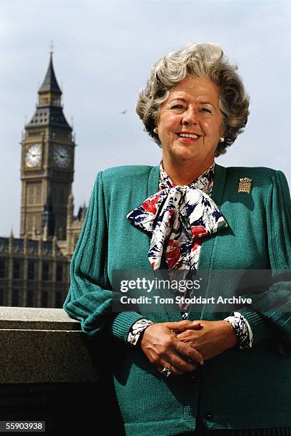 The Right Honourable Betty Boothroyd MP, photographed at the House of Commons.