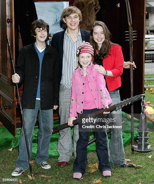 Actors Skandar Keynes , William Moseley , Georgie Henley , and Anna Popplewell , who play the four Pevensie children from this Christmas's film "The...
