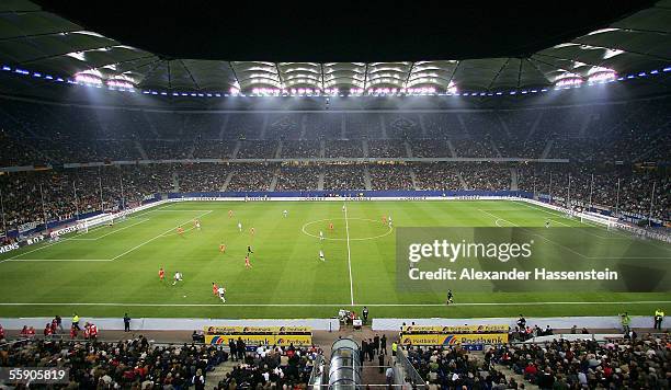 General view of the AOL Arena during the friendly game between Germany and China at the AOL Arena on October 12, 2005 in Hamburg, Germany.