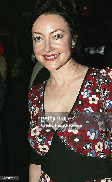 Fashion Designer Leona Edmiston attends the Robert Rosen Fashion Plate Exhibition at Westfield Bondi Junction on October 12, 2005 in Sydney,...