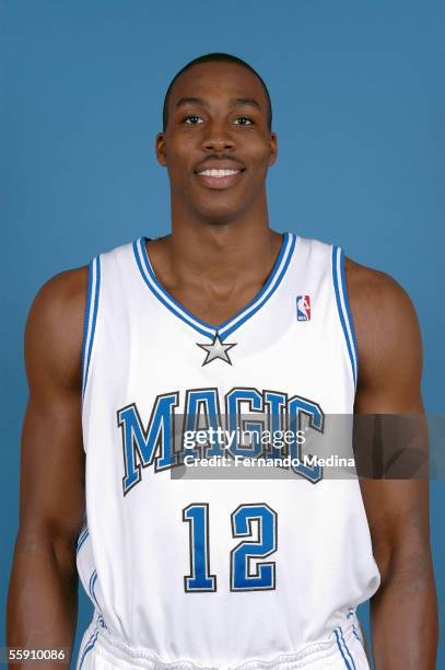 Dwight Howard of the Orlando Magic poses for a head shot at the TD Waterhouse Centre on October 3, 2005 in Orlando, Florida. NOTE TO USER: User...