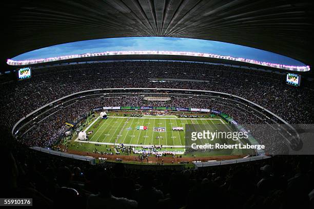 Estadio Azteca is shown during the Arizona Cardinals game against the San Francisco 49ers on October 2, 2005 in Mexico City, Mexico. The Cards...