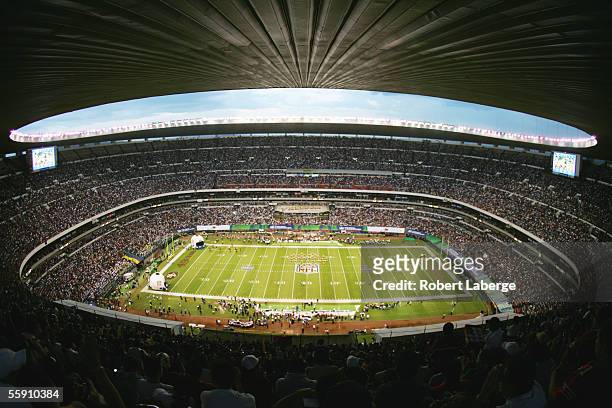 Estadio Azteca is shown during the Arizona Cardinals game against the San Francisco 49ers on October 2, 2005 in Mexico City, Mexico. The Cards...
