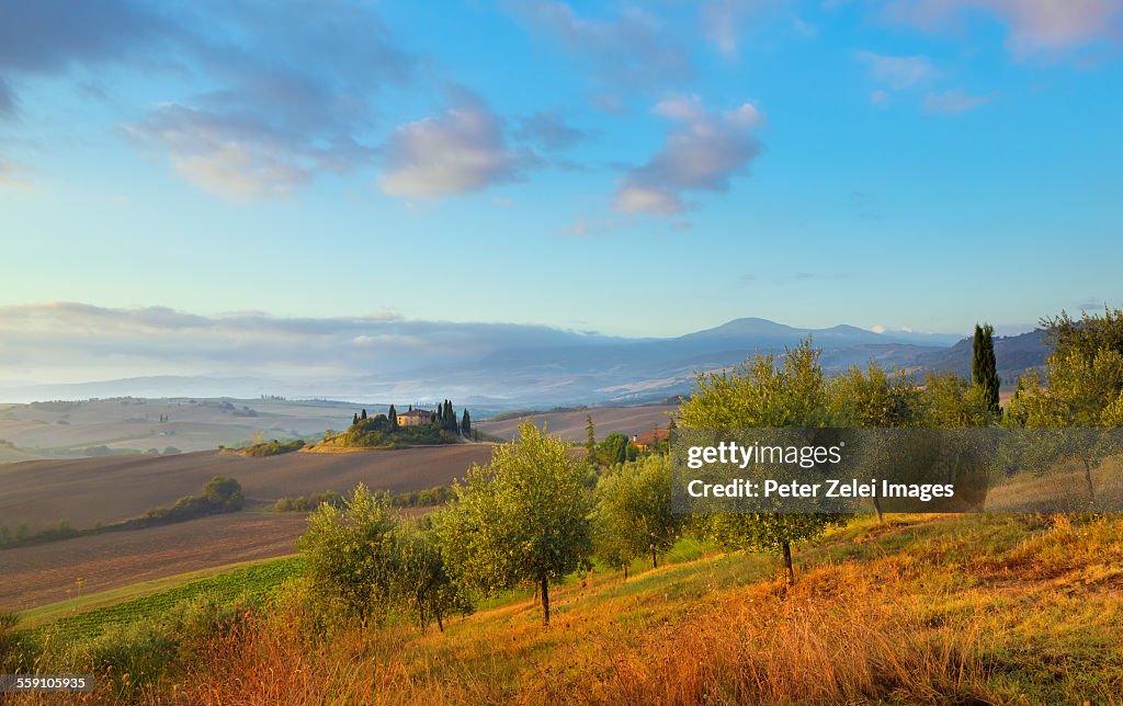 Landscape with farm house in Tuscany