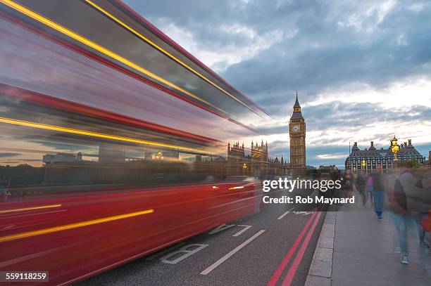 london rush hour - london bus big ben stock pictures, royalty-free photos & images