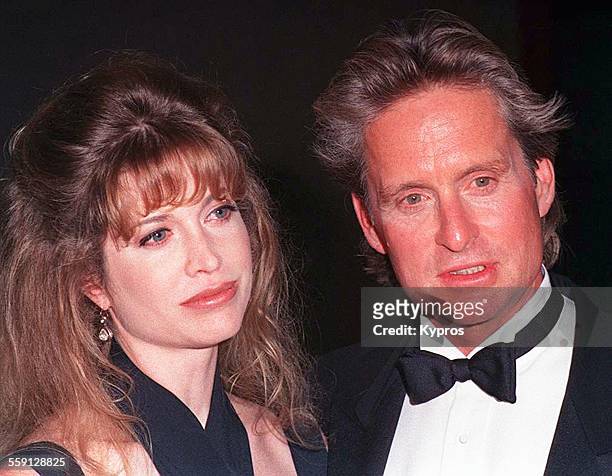 American actor Michael Douglas with his wife Diandra at the American Cinematheque's Eighth Annual Moving Picture Ball in Los Angeles, California,...