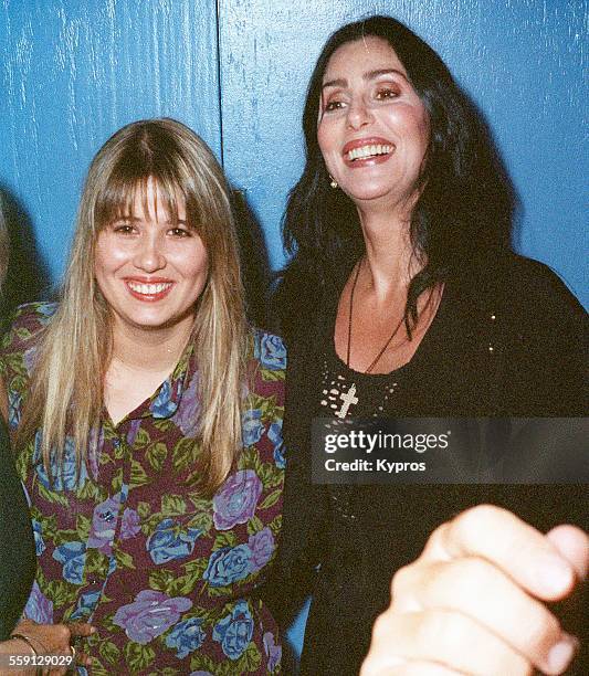 American singer and actress Cher with her daughter Chastity Bono, later Chaz Bono, 1992.