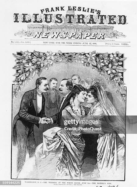 Cover of Frank Leslie's Illustrated Newspaper features an illustraion of the White House wedding US President Grover Cleveland and Frances Folsom,...