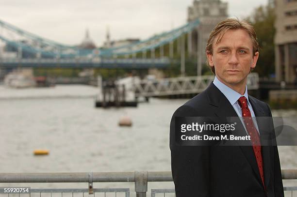 Actor Daniel Craig is unveiled as the new actor to play the legendary British secret agent James Bond 007 in the 21st Bond film Casino Royale, at HMS...