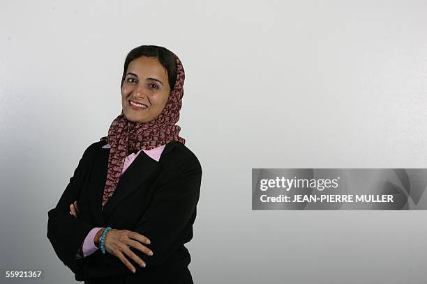 United Arab Emirates Minister of the Economy and Planning Sheikha Lubna al Qasimi poses during the first edition of the "Women's forum for the...