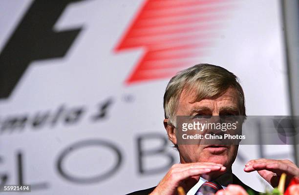 International Automobile Federation President Max Mosley attends the first-ever Formula One Global Business Conference in 55 years on October 14,...