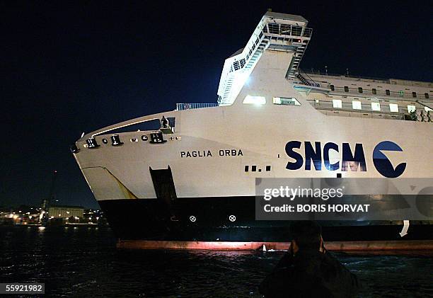 The National Corsica Mediterranean Company ferry Paglia Orba leaves the port of Marseille as France's debt-ridden ferry company resumes its services,...