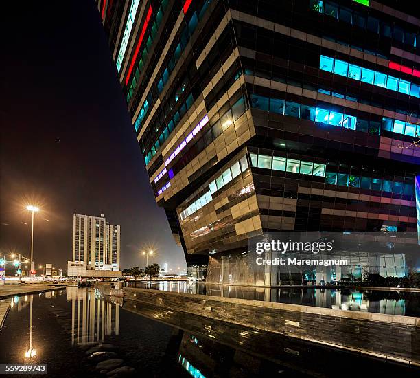 council of ministers, secretariat general building - qatar night stock pictures, royalty-free photos & images