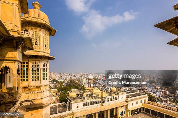 the city palace and the town - jaipur city palace stock pictures, royalty-free photos & images