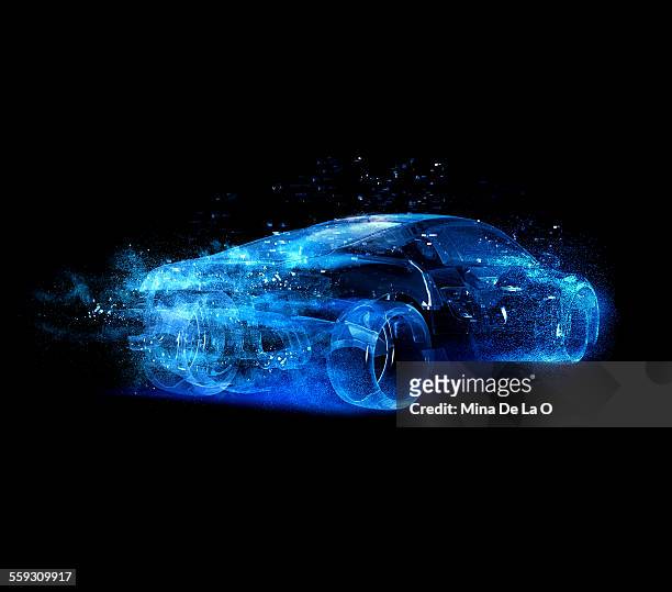 car glass blue - future car imagens e fotografias de stock