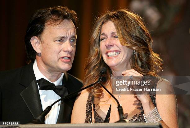 Actor Tom Hanks and wife Rita Wilson attend the 2005 Saint John's Health Center Gala Caritas Award, where Tom Hanks and Rita Wilson were honored, at...
