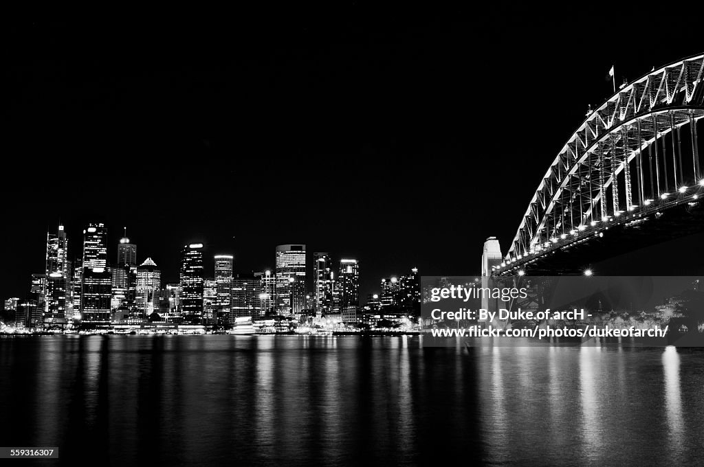 Sydney Harbour Bridge and City Center from Harbour