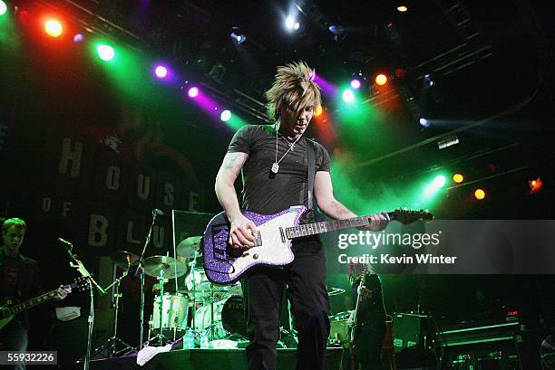 The Goo Goo Dolls singer John Rzeznik performs at Star 98.7's Lounge for Life Concert at the House of Blues on October 15, 2005 in West Hollywood,...