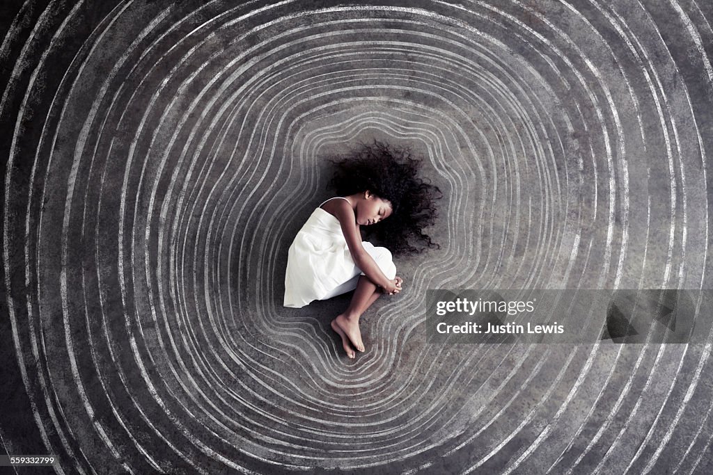 Child Inside Tree Growth Rings