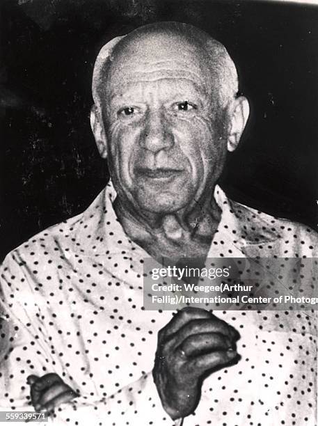 Portrait of Spanish artist Pablo Picasso , late 1950s or 1960s.