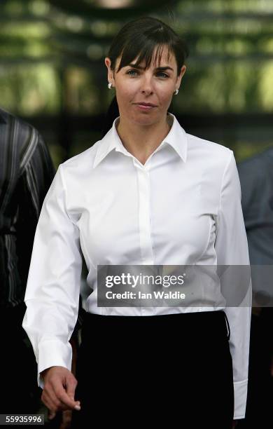 Joanne Lees, girlfriend of Peter Falconio leaves the Northern Territory Supreme Court after day one of Falconio's murder trial October 17, 2005 in...