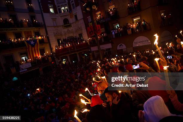 The Patum de Berga a middle age pre-Christian celebration on the Berga main square in the Catalan Pyrenees, Masterpiece of the Oral and Intangible...