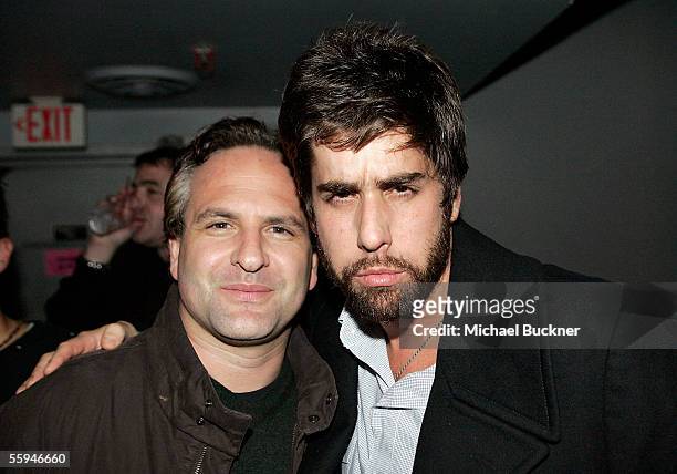 Actor Eric Siegel and actor/director Adam Goldberg attend the after party for the premiere of Adam Goldberg's "I Love Your Work" at the Knitting...