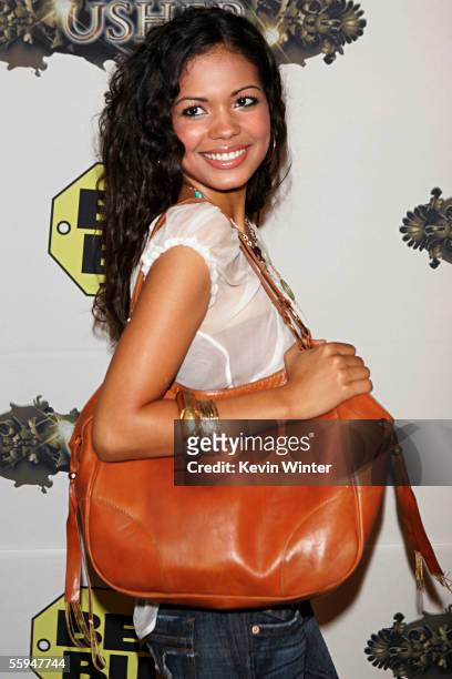 Actress Jennifer Freeman arrives at the launch party for Usher's "Truth Tour" DVD at the Roosevelt Hotel on October 17, 2005 in Hollywood,...