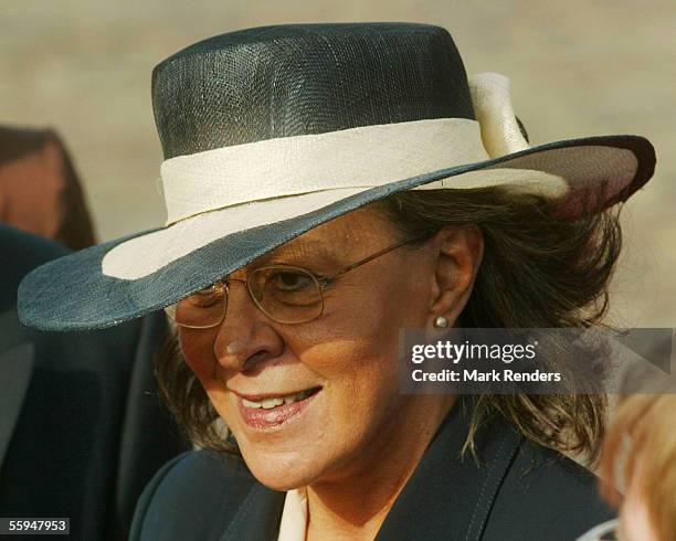 Mrs Maria Jose Ritta assists the official welcome ceremony at the Place Des Palais on October 18, 2005 in Brussels. The President of the Portuguese...